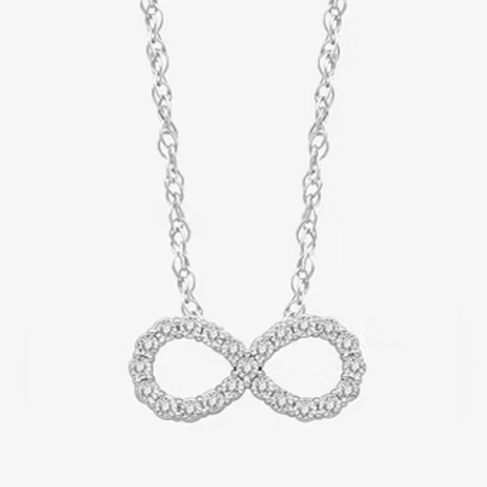 YES PLEASE! 1/10 CT. T.W. Diamond Sterling Silver Infinity Pendant Necklace